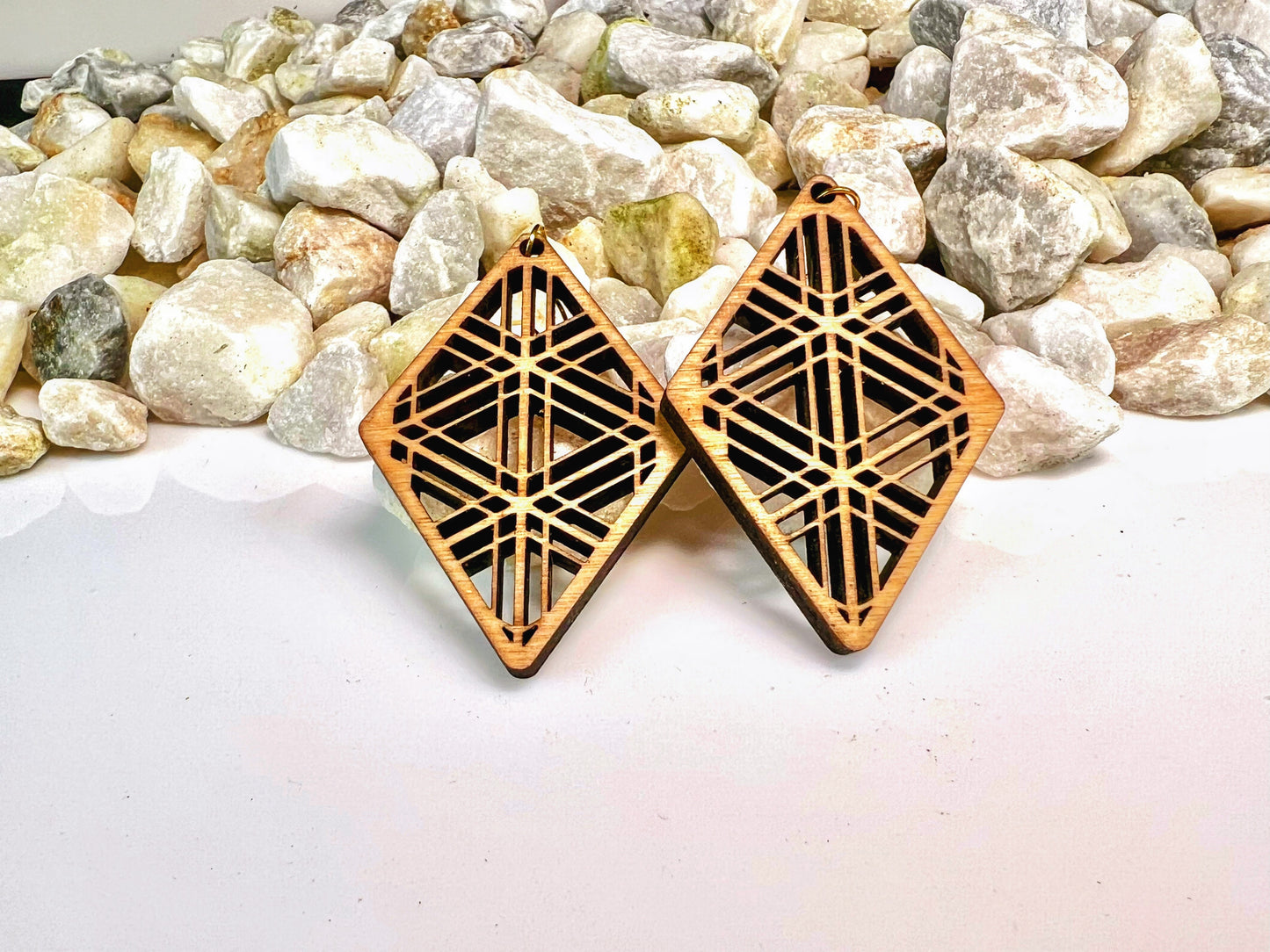 Wood Goma (胡麻) Kumiko Earrings