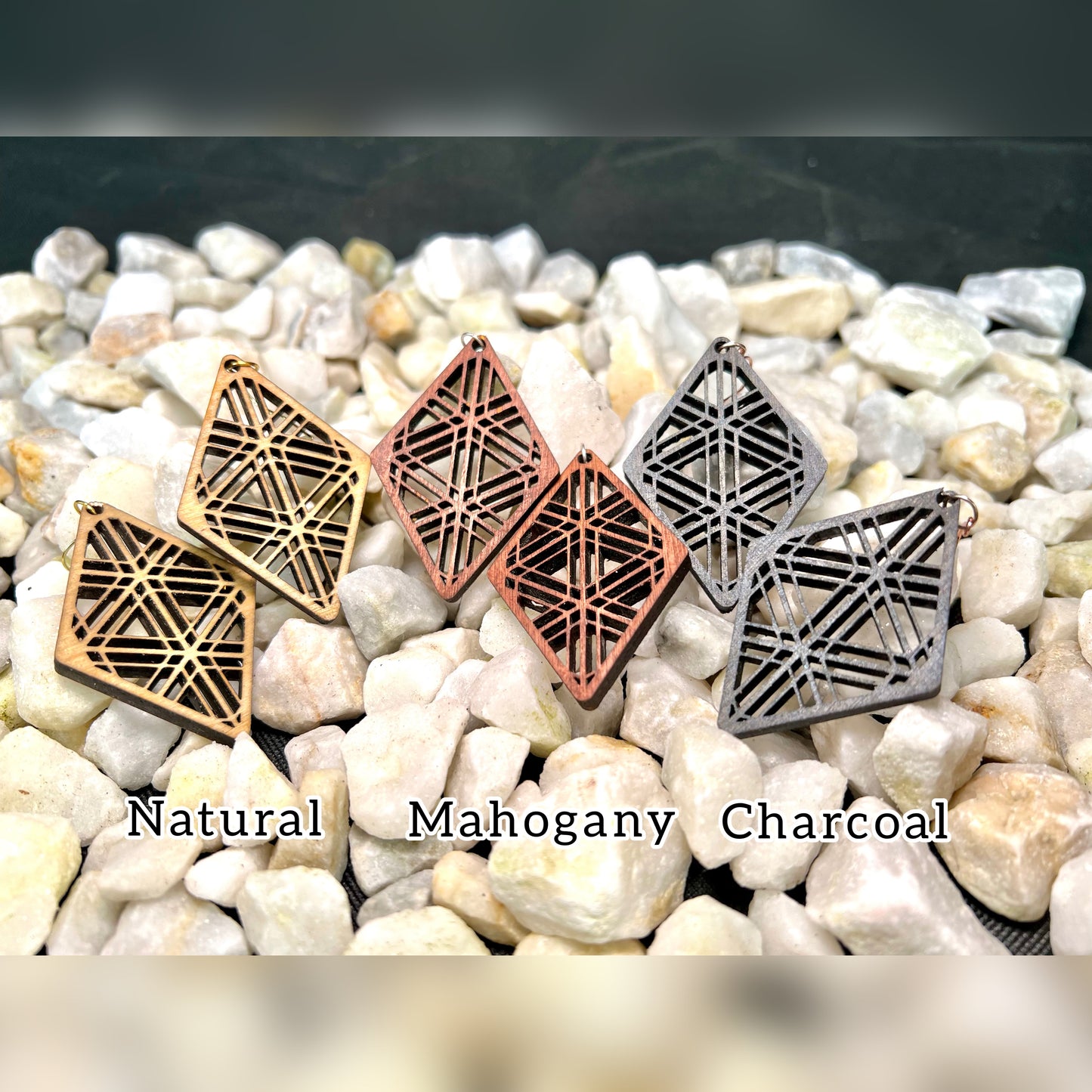 Wood Goma (胡麻) Kumiko Earrings